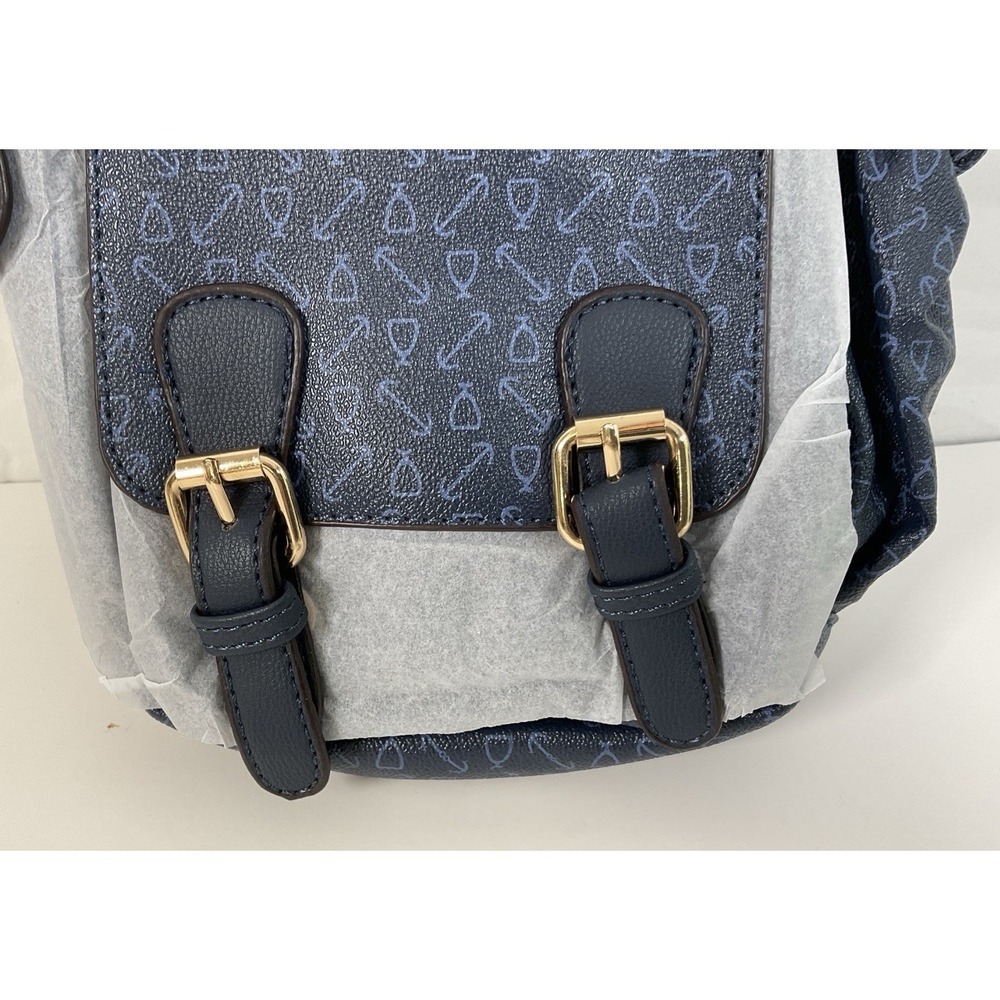 NWT AR New York Vegan Leather Sling‎ Bag Purse Cross Body 7820 Navy Blue - Picture 3 of 6